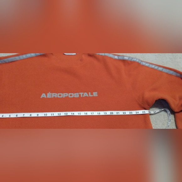 Aeropostale Aero-tec Fleece Men’s Sweatshirt Size L Orange Pullover - Picture 7 of 10